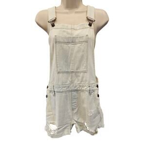 Pacsun sz XS distressed light blue shortalls short overalls layering piece EUC